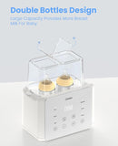LAREX Double Bottle Warmer, 11-in-1 Fast Baby Bottle Warmer for Breastmilk and Formula, with Timer, Fits 2 Bottles, Accurate Temp Control, Milk Warmer with Thaw, Steri-lizing, Keep Warm, Heat Food by TinyTreasures Baby Boutique