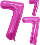 GOER Pink Foil Balloons Number 7,Huge Number Balloons for 7th 77th Birthday Party Supplies Anniversary Decorations(3 pcs,42 inch,32 inc,16inch) by TinyTreasures Baby Boutique