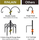 Bird Feeder Pole, Double Shepherds Hooks for Outdoor, 5 Base Prongs Adjustable Stand for Hanging Heavy Duty Feeders, Plant Baskets, Garden Plant Hanger Stands (78Inch, 2 Pack) by GreenHaven Gardens