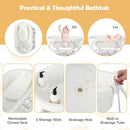 HONEY JOY Baby Changing Table with Bathtub, Foldable Infant Diaper Changing Station with Wheels, Storage Tray, Waterproof Pad, Portable Newborn Nursery Organizer Bath Stand for Boys Girls (White) by TinyTreasures Baby Boutique