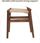Wishbone Chair Natural Solid Wood Dining Chair/Hans Vegner Y Chair Rattan and Wood Accent Armrest Chairs Set of 4(Ash Wood - Walnut) by CozyNest Decor