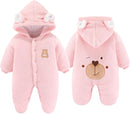 XIFAMNIY Newborn Fleece Footie Jumpsuit Hooded Warm Thicken Winter Outwear Snowsuit for Baby Girls and Boys by TinyTreasures Baby Boutique
