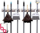 Berry Ave Broom Holder & Wall Mount Garden Tool Organizer- Kitchen, Closet, Garage & Laundry Room Storage With 5 Slots And 6 Hooks- Wall Holder For Broom, Rake & Mop Handles Up To 1.25” [Beige 2-Pack] by CozyNest Decor