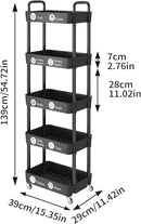 Laiensia Storage Cart,Multifunction Utility Rolling Cart Kitchen Storage Organizer,Mobile Shelving Unit Cart with Lockable Wheels for Bathroom,Laundry,with Classified Stickers by CozyNest Decor