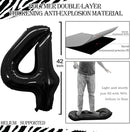 GOER Number 24 Balloons for 24th Birthday Party Decorations,42 Inch Jumbo Foil Helium 42 Balloons for 42nd Birthday Party Decoration (Black) by TinyTreasures Baby Boutique