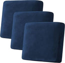 H.VERSAILTEX Velvet Stretch Couch Cushion Cover Plush Cushion Slipcover for Chair Loveseat Sofa Cushion Furniture Protector Seat Cushion Sofa Cover (3 Piece XL Sofa Cushion Covers, Navy) by CozyNest Decor