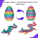 3PCS 3D Printed 12” Articulated Crystal Dragon Inside 5.1” Egg – Fantasy Collectible, Fidget Toy & Stocking Easter Basket Stuffers for Home & Office Decor (3pcs - Rainbow) by CozyNest Decor