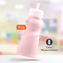 Special Supplies Honey Bear Straw Cup Long Straws, Squeezable Therapy and Special Needs Assistive Drink Container, Spill Proof and Leak Resistant Lid (Pack of 1 Bottle and 3 Straws) (Pink) by TinyTreasures Baby Boutique