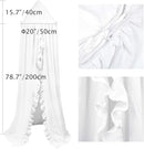 Bed Canopy with Frills Reading Nook Game Tent for Kids Boho Hanging Net Play Room Decor(White) by TinyTreasures Baby Boutique