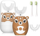 Kids Electric Toothbrushs U Shaped Sonic Automatic Toothbrush with 4 Brush Heads, Six Cleaning Modes,Cartoon Deer Modeling, Full Mouth Toothbrush for Baby by TinyTreasures Baby Boutique