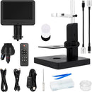 JL246PS 3 Lens 7'' HDMI Digital Microscope 4000X, Biological Microscope for Adults Kids with Prepared Slides, UHD 2160P Video, Full Coin Microscope for Error Coins, Windows Compatible, 32GB by TinyTreasures Baby Boutique