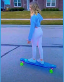 Clear Longboard Skateboard - Transparent Acrylic Long Boards with Light-Up LED Wheels for Smooth Rides - Ride The Streets in Style with Longboard Built for Beginners & Pros Alike by TinyTreasures Baby Boutique
