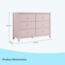 Graco Sasha 6 Drawer Dresser (Blush) – GREENGUARD Gold Certified, Wood Storage for Nursery or Kids’ Room, Safe Interlocking Drawer System & Easy Assembly with Pre-Installed Tracks by TinyTreasures Baby Boutique