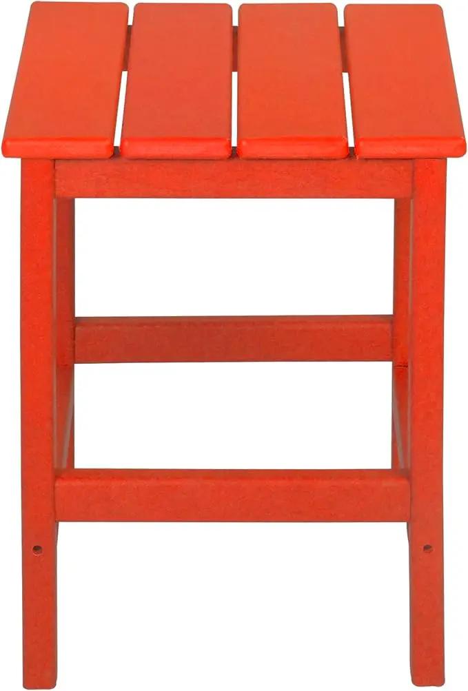 WO Home Furniture Adirondack Chair Table Set of 2 PCS Outdoor Folding Chair w Side Table Weather/UV Resistant for Lawn, Garden, Bon Fire, Balcony (Red), photo 9 of 10