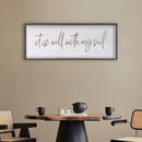 It Is Well With My Soul Wall Decor 32"x12" Bible Verse Christian Scripture Wood Framed Art Sign for Master Bedroom Living Room(Black) by CozyNest Decor