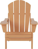 WO Home Furniture Adirondack Chairs Table Set of 3 PCS Outdoor Folding Chairs Coffee Table Weather/UV Resistant for Lawn, Garden, Bon Fire, Balcony (Teak) by GreenHaven Gardens