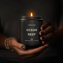 Ocean Reef Candle, 9oz Scented Candle for Men, Scented Candles for Home, Gifts for Men, Personalized Blessing Minimalist Men's Gifts by CozyNest Decor