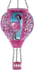 Starsoul Pink Hot Air Balloon Solar Lantern Flamingo Metal & Glass Solar Hot Air Balloon Hanging Garden Light Waterproof Outdoor Lantern for Patio Yard Party Decor by GreenHaven Gardens