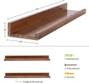 AZSKY Floating Nursery Book Shelves Light Fair Pale Walnut Rustic Picture Photo Ledge Shelves Wall Mounted Wooden Display Shelf for Bathroom Bedroom Kitchen 24 Inch Wall Shelves a Set of 2 by CozyNest Decor