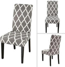 JQinHome Dining Room Chair Covers Set of 8, High Stretch Chair Slipcover Removable Washable Chair Seat Protector Cover for Home Party Hotel Wedding Ceremony (Grey White) by CozyNest Decor