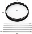 only fire Rotisserie Ring with Kabob Skewer Set for Weber 22 1/2 Inch Kettle and Other Similar Kettle Charcoal Grills by GreenHaven Gardens