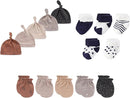 15 Pack Unisex New Born Boy Girls Hats Mittens Socks Sets Cotton Soft Infant Accessory 0-6 Months Baby Essentials by TinyTreasures Baby Boutique