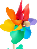 BLUE PANDA 12-Pack Rainbow Flower Pinwheels for Yard and Garden - Wind Spinners and Outdoor Party Favors for Kids, Pride and Birthday Decorations by GreenHaven Gardens