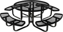 Coated Outdoor Furniture Heavy-Duty Portable Outdoor Kids Table with Umbrella Hole, Expanded Metal Kids Picnic Table, Commercial-Grade, Made in America (46 In, Round, Childrens, Textured Black) by GreenHaven Gardens
