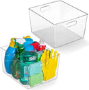 ClearSpace XL Clear Plastic Storage Bins - 2 Pack for Kitchen Cabinet and Fridge Organization by CozyNest Decor