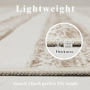 9x12 Area Rug Living Room Rugs, Boho Stain Resistant Washable Rug, Vintage Large Non-Slip Backing, Low Pile Lightweight Print Rug for Bedroom Dinning Room Home Office (Beige) by TinyTreasures Baby Boutique