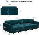 Belffin Modular Sectional Sleeper Sofa Bed Convertible Sectional Couches for Living Room. Peacock Blue Couch by CozyNest Decor