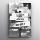 Personalized Family Street Sign Multi-Name Canvas Or Poster Wall Art, Street Sign Customized With Name, Best Gifts For Parents, Grandparents From Kids Daughter Son, Christmas Gift For Family