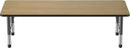Factory Direct Partners FDP Rectangle (30 x 72 inch) Classroom Table with Adjustable Chunky Toddler Legs (15-24 in); Preschool, Kinder and Daycare Furniture - Pasadena Oak Top/Black Edge and Legs by CozyNest Decor