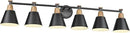 FEMILA Black 6 Light Bathroom Vanity Light, Vintage Bathroom Light Fixtures Over Mirror, E26 Base, 4FG59B-6W BK by CozyNest Decor
