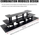 WANLIAN 3-Tier Straight Retail Table Display Stand, Portable Display Rack Shelves for Vendors, Craft Shows, Farmers Market, Pop Up Shop Countertop Black Risers for Display, Soap, Candles, Tumblers by CozyNest Decor