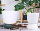 12+12Inch 2Pack Large Flower Pots for Indoor/Outdoor Plants,Self Watering Planters with Reservoir and Drainage Hole White Plastic Planting Pots Modern Home Decor Gift Idea by GreenHaven Gardens