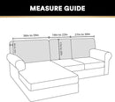 PrinceDeco Sectional Couch Covers Velvet Cushion Covers for Sectional Couch Cushion Covers for Sectional Sofa Separate Sectional Sofa Slipcovers Washable(1 Chaise Back+ 2 Sofa Back,Ivory) by CozyNest Decor
