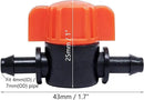 40pcs Drip Irrigation Barb Shut-Off Valve Barbed Ball Valve Tubing Coupling Valve OD Tube Drip Irrigation Systems for Gardens Farmland Greenhouse