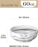 MALACASA Large Serving Bowls, 60 OZ (8'') Salad Bowls Set of 2, Ceramic Mixing Bowls for Kitchen, Serving Bowl for Soup, Pasta, Side Dishes and Entertaining, Marble Grey, Series REGULAR by CozyNest Decor