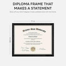 Homeforia 8.5x11 Diploma Frame Black Wood, High End Oak 8.5 x 11 Certificate Frames, 11x8.5 Black Document Frames for Wall or Tabletop, 8.5 by 11 Award Wooden Frame, Tempered Glass, Wall Kit, Set of 1 by CozyNest Decor