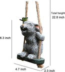 OwMell Garden Rabbit Statues, Cute Swing Bunny with Butterfly Statue Decoration for Yard Hanging Outdoor, Tree Ornaments Figurine for Stump Branch Lawn Patio Decor by GreenHaven Gardens