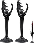 LemonRoad 2 Pcs Halloween Skull Candle Holders Halloween Table Centerpieces Fireplace Decorations Skeleton Gothic Decor Horror Skeleton Skull Candlestick Holders for Home Office Bar Party Supplies by CozyNest Decor