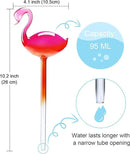Self-Watering Glass Globes 2PCS Flamingo Gradient Hot Pink 10" Long Hand Blown Bulbs Pot Plant Waterer Home Indoor Outdoor Garden Patio Hanging Flower Spike Decorative Automatic Irrigation System