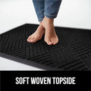 GORILLA GRIP 100% Waterproof All-Season WeatherMax Doormat US Designed Natural Rubber, Stain and Fade Resistant, Low Profile Indoor Outdoor Door Mats, Easy Clean Patio Mat, 23x35, Black Diamond by CozyNest Decor