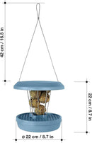 SWISSINNO No Mess Bird Feeder Lucerne Smart Birds for Fat Balls - Feed Birds, not mice & Rats! Robust & Reliable for Hanging - Made in EU - Light Blue by CozyNest Decor
