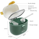 NCVI Baby Formula Dispenser On The Go, Formula Container To Go, Formula Holder for Travel, Outdoor Picnic with Baby Infant, Portable Container for Milk Powder, Snacks, Candy, Fruits (Green) by TinyTreasures Baby Boutique