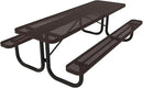 Coated Outdoor Furniture Heavy-Duty Portable Outdoor Picnic Table, Thermoplastic Coated Punched Steel Commercial-Grade Patio Dining Furniture Made in America (8ft Rectangular, Brown) by GreenHaven Gardens