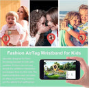 Kids Wristband Compatible with Apple AirTag, Protective Case for Air Tag GPS Tracker Holder with Nylon Bracelet, Adjustable Anti Lost Watch Band for Toddler Child Elder(RainbowB&Blue) by TinyTreasures Baby Boutique