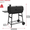 Nexgrill Premium 29" Charcoal Grill with Side Shelf, 552 SQ In Cooking Space, Adjustable Charcoal Tray, Chimney Air Vent, Warming Rack, Barrel Smoker Grill for Camping, Picnics, and More - 810-0029C by GreenHaven Gardens