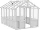 MUPATER 6 × 10 FT Cedar Wood Greenhouse for Outdoors, Outdoor Greenhouse With Polycarbonate Panels, Adjustable Vent Windows and Lockable Door, Wooden Walk-In Green House Kit for Garden, Lawn, Backyard by GreenHaven Gardens